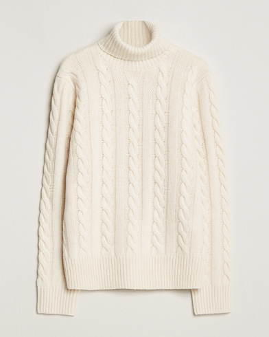 Herr | Polotröjor | Polo Ralph Lauren | Wool Structured Knitted Sweater Andover Cream
