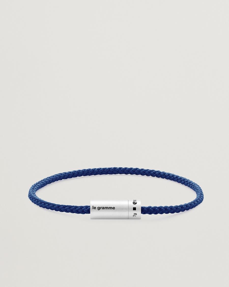LE GRAMME Nato Cable Bracelet Blue/Sterling Silver 7g