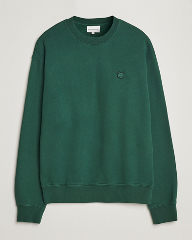 Herr | Sweatshirts | Maison Kitsuné | Tonal Fox Head Sweatshirt Bottle Green
