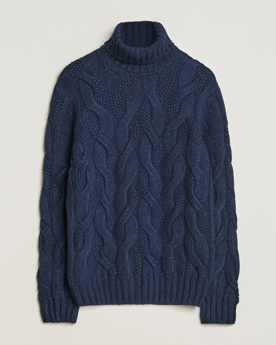Herr | Gran Sasso | Gran Sasso | Wool/Cashmere Heavy Knitted Structured Polo Navy