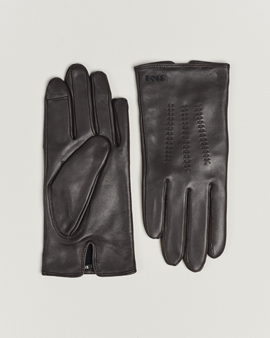 Herr |  | BOSS BLACK | Hainz Leather Gloves Medium Brown