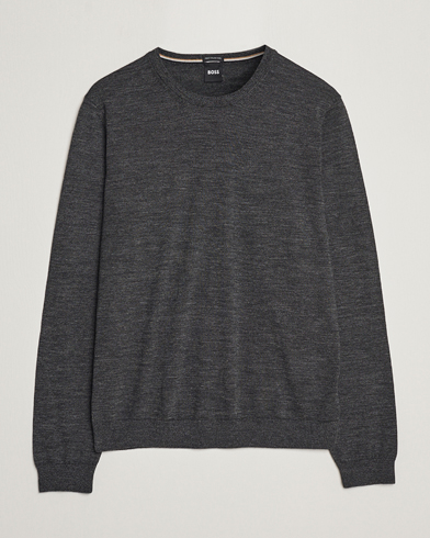 Herr | Rea kläder | BOSS BLACK | Leno Knitted Sweater Black Melange
