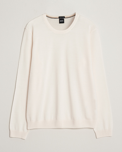 Herr | Tröjor | BOSS BLACK | Leno Knitted Sweater Open White