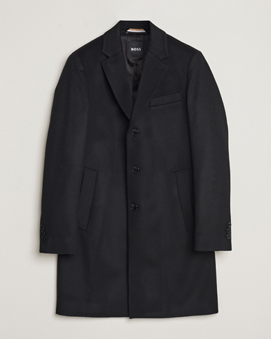 Herr | Rockar | BOSS BLACK | Hyde Wool/Cashmere Coat Black