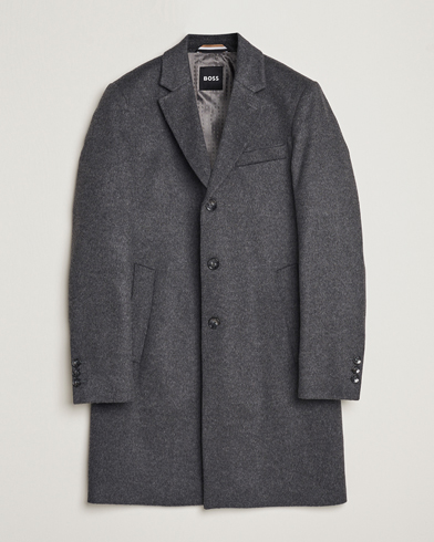 Herr | Rockar | BOSS BLACK | Hyde Wool/Cashmere Coat Medium Grey