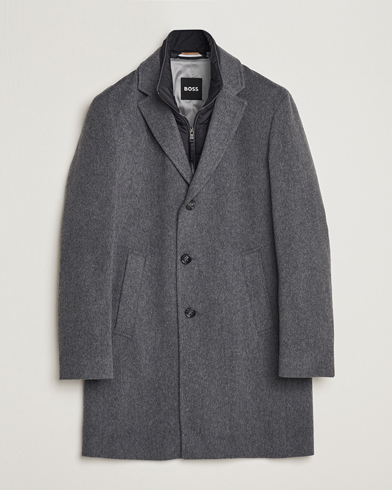 Herr | Rockar | BOSS BLACK | Hyde Wool Bib Coat Medium Grey