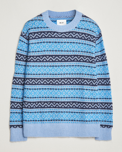 Herr |  | NN07 | Grant Wool Fairisle Sweater Light Blue