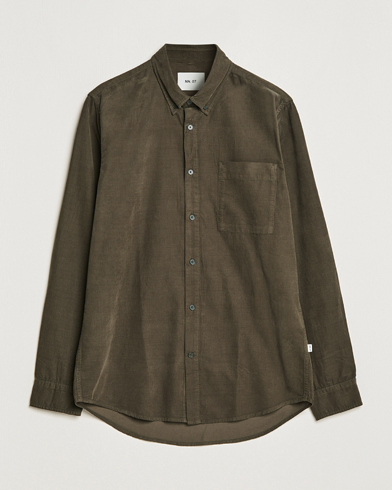 Herr | Manchesterskjortor | NN07 | Arne Baby Cord Shirt Dark Green