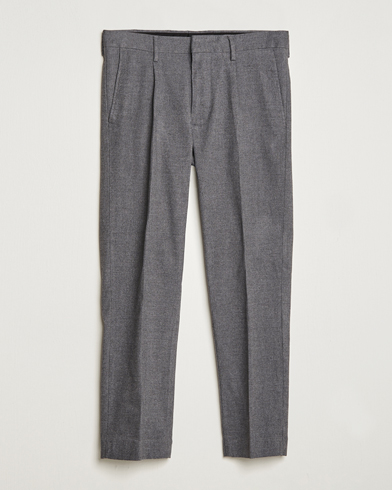 Herr | Chinos | NN07 | Bill Pleated Structured Trousers Grey Melange
