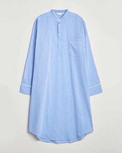 Herr | Pyjamas | Derek Rose | Cotton Pullover Nightshirt Light Blue