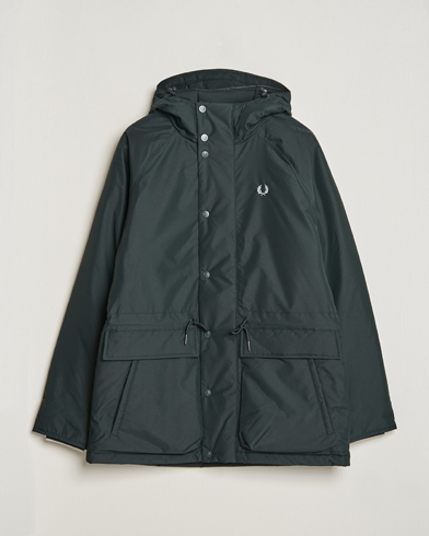 Herr | Parkas | Fred Perry | Padded Zip Through Parka Night Green