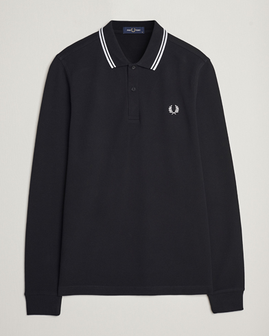 Herr | Pikéer | Fred Perry | Long Sleeve Twin Tipped Shirt Black