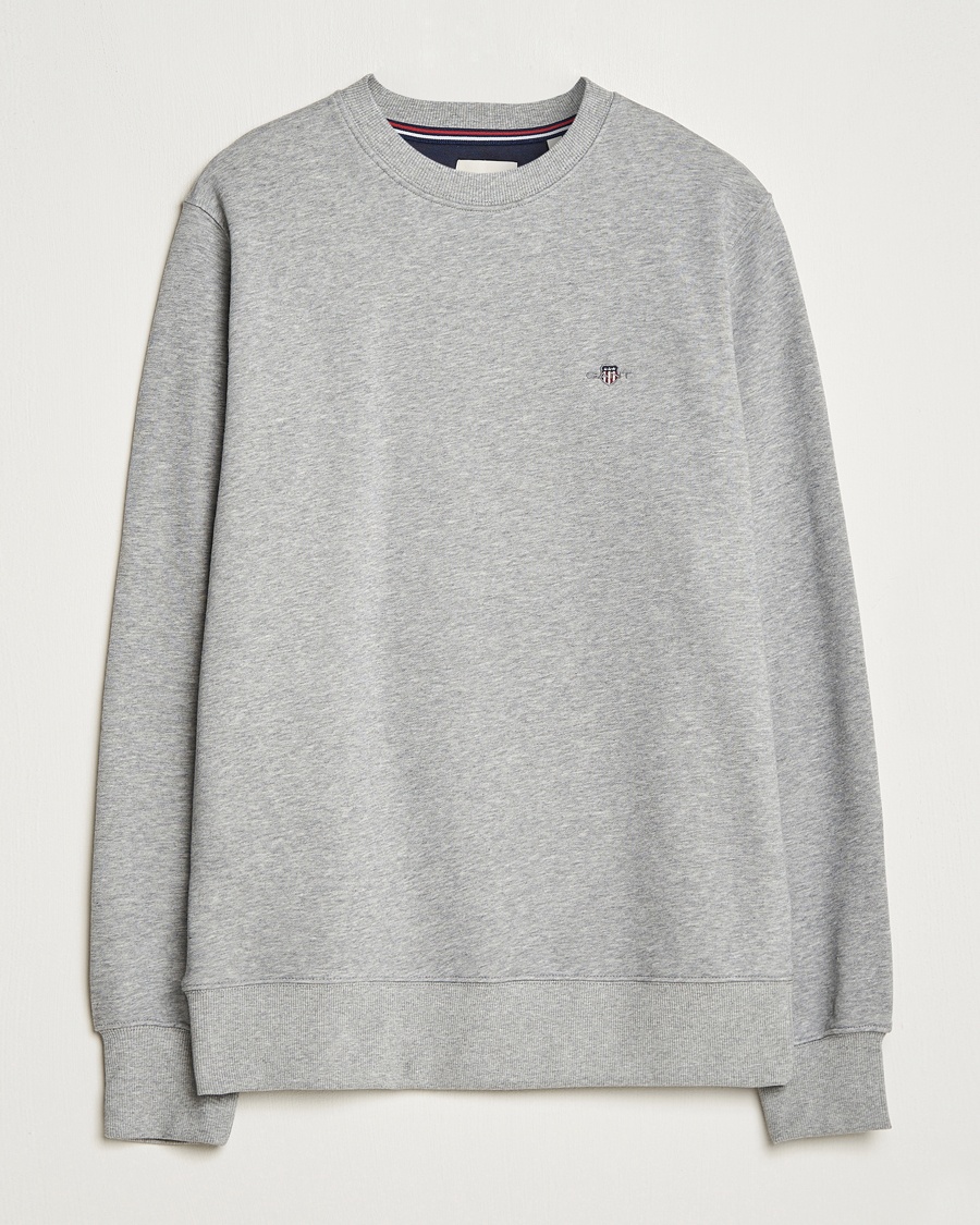Herr | Grå Sweatshirts | GANT | Original Crew Neck Sweatshirt Grey Melange