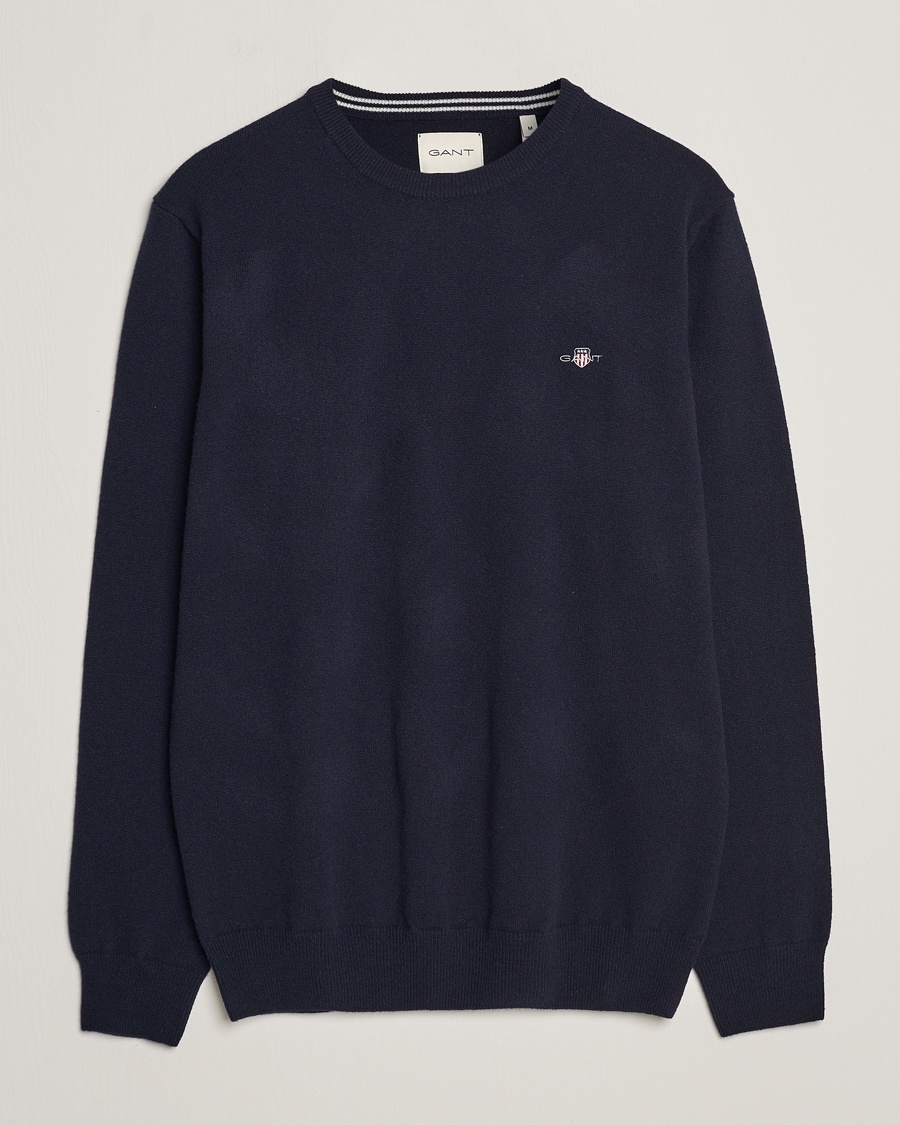 Herr | Realisation | GANT | Lambswool Crew Neck Pullover Marine