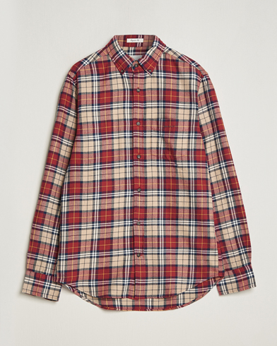 Herr | GANT | GANT | Regular Fit Flannel Checked Shirt Plumped Red