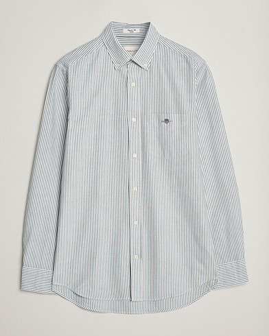 Herr | GANT | GANT | Regular Fit Striped Oxford Shirt Forest Green