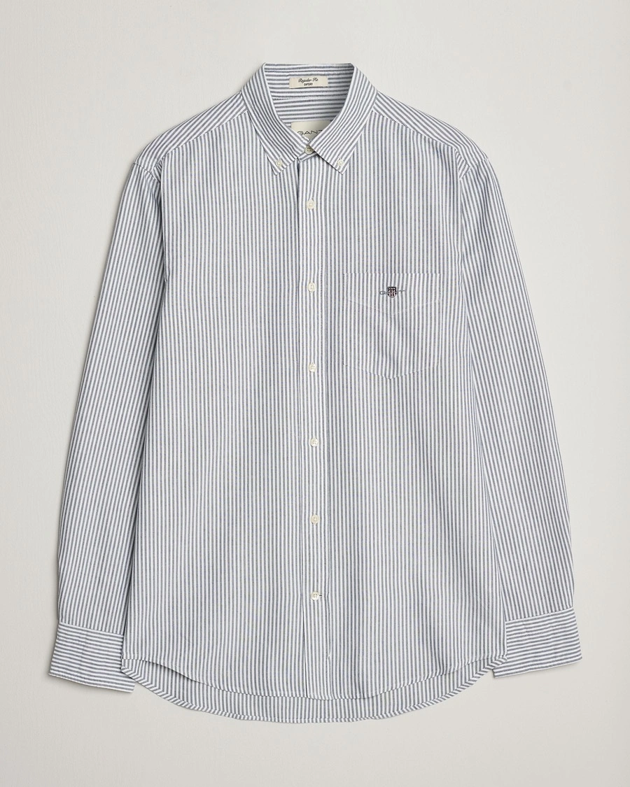 Gant Regular Fit Striped Oxford Shirt Persien Blue – Blå