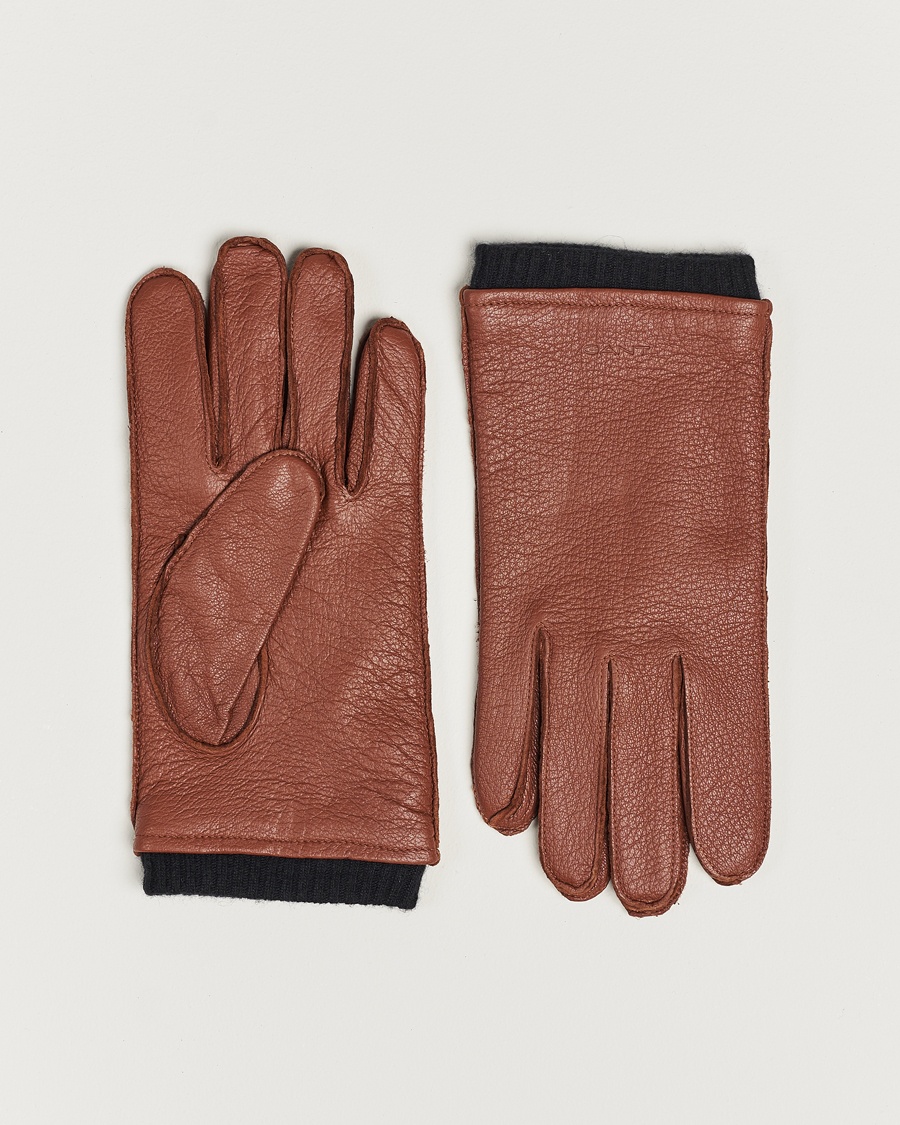 Herr | | GANT | Wool Lined Leather Gloves Clay Brown