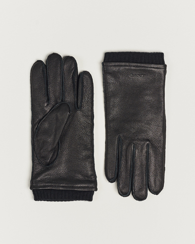 Herr | Handskar | GANT | Wool Lined Leather Gloves Black