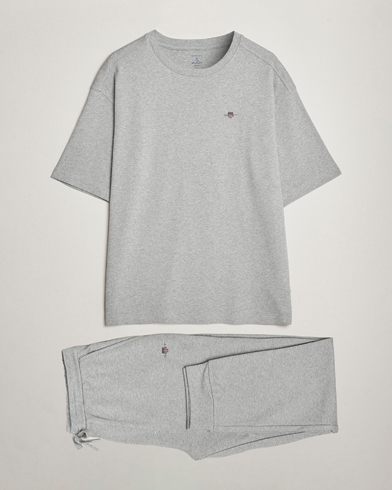 Herr | Pyjamas | GANT | Premium Loungewear Set Grey Melange