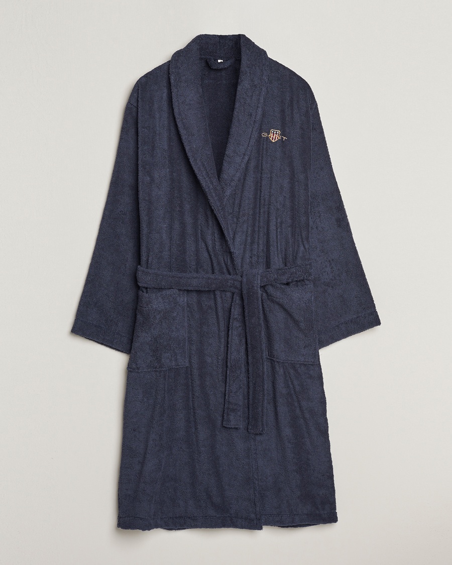 Herr | Morgonrockar | GANT | Archive Shield Terry Robe Evening Blue