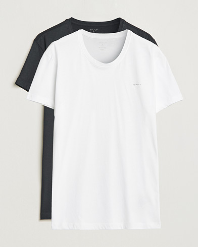 Herr | Svarta t-shirts | GANT | 2-Pack Crew Neck T-Shirt Black/White