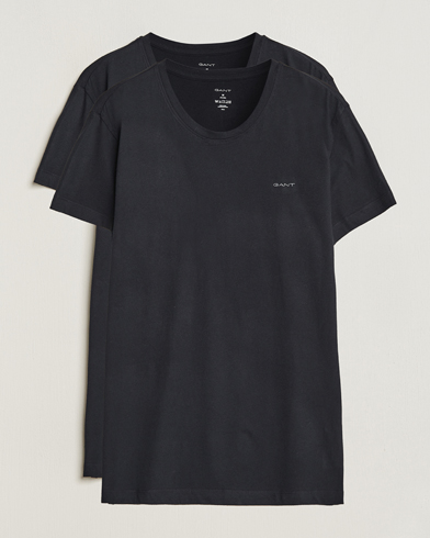 Herr | Svarta t-shirts | GANT | 2-Pack Crew Neck T-Shirt Black/Black