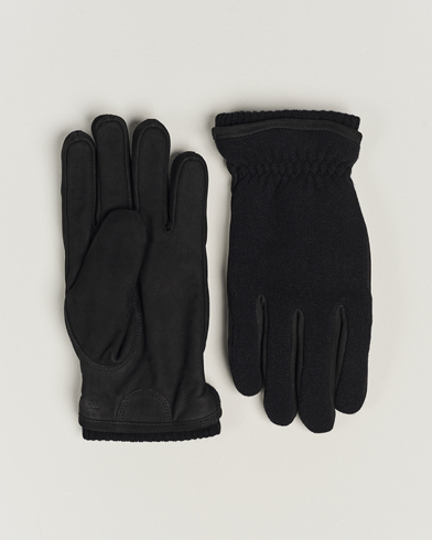 Herr | Handskar | Hestra | Noah Nubuck Wool Tricot Glove Black