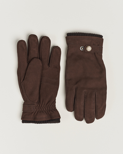 Herr | Handskar | Hestra | Bergvik Fleece Liner Buckle Nubuck Glove Espresso