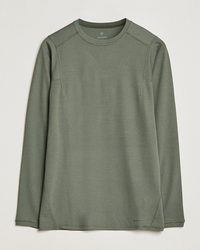 Herr | Snow Peak | Snow Peak | Recycled Polyester/Wool Long Sleeve T-Shirt Olive