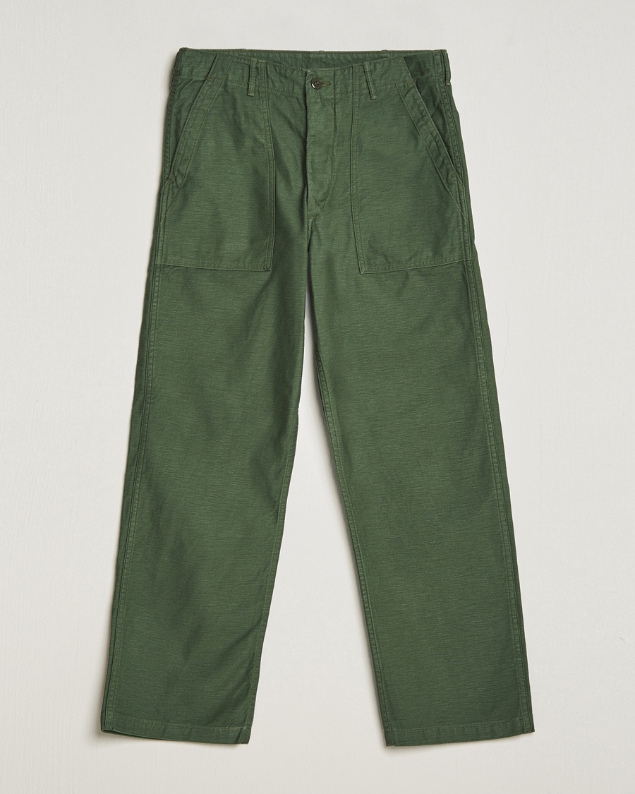 orSlow Regular Fit Original Sateen Fatigue Pants Green – Grön