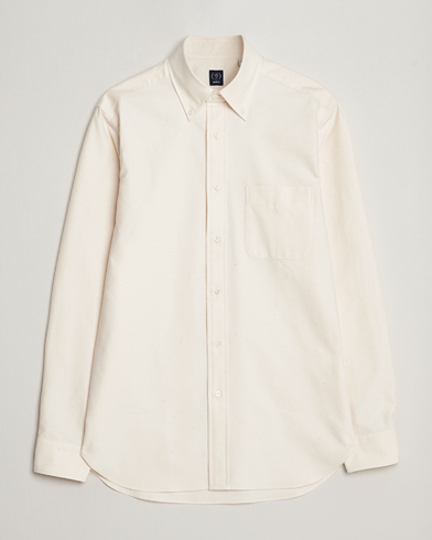 Herr | Flanellskjortor | Beams F | Cotton Flannel Button Down Shirt Off White