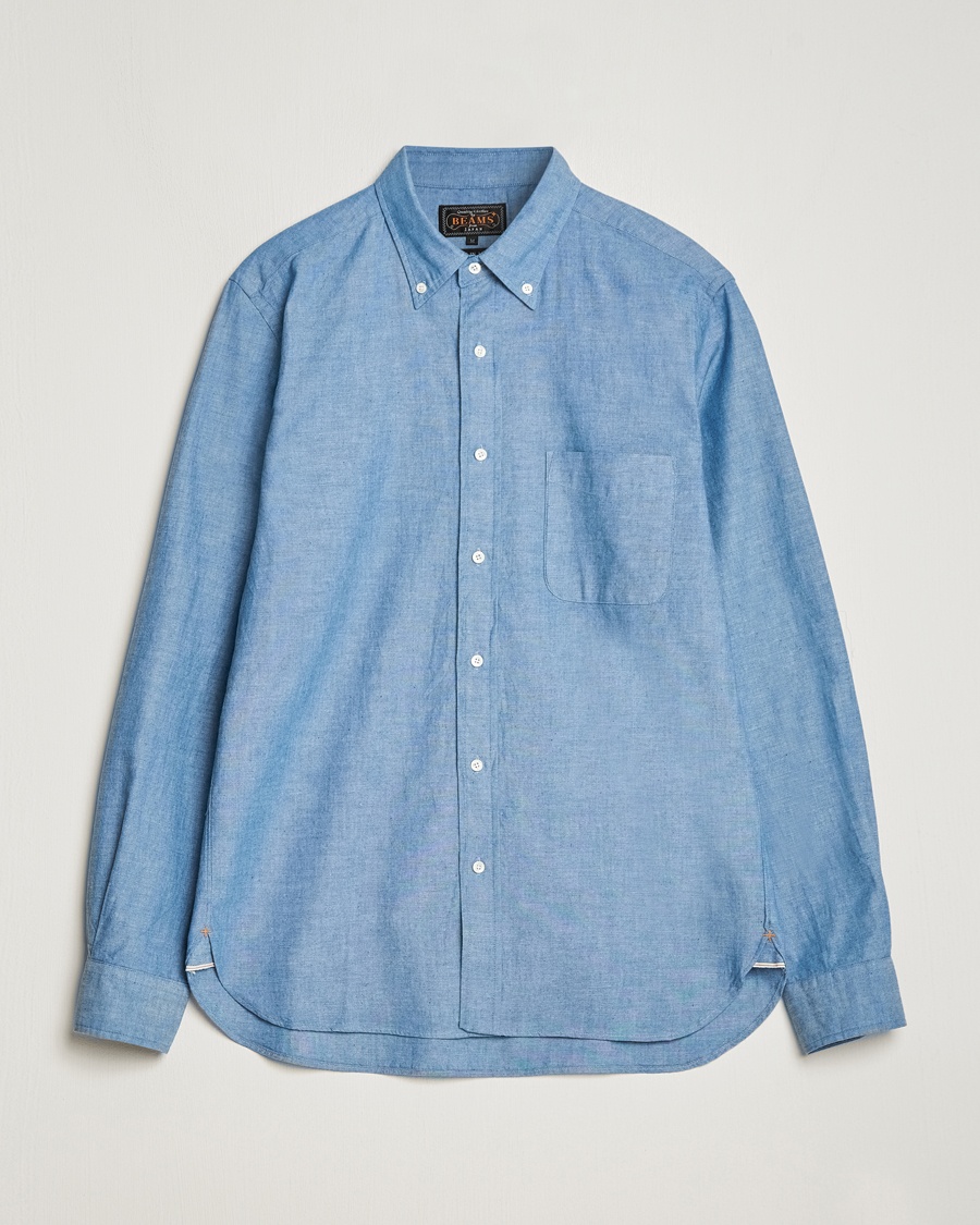 Herr | BEAMS PLUS | BEAMS PLUS | Chambray Button Down Shirt Light Blue