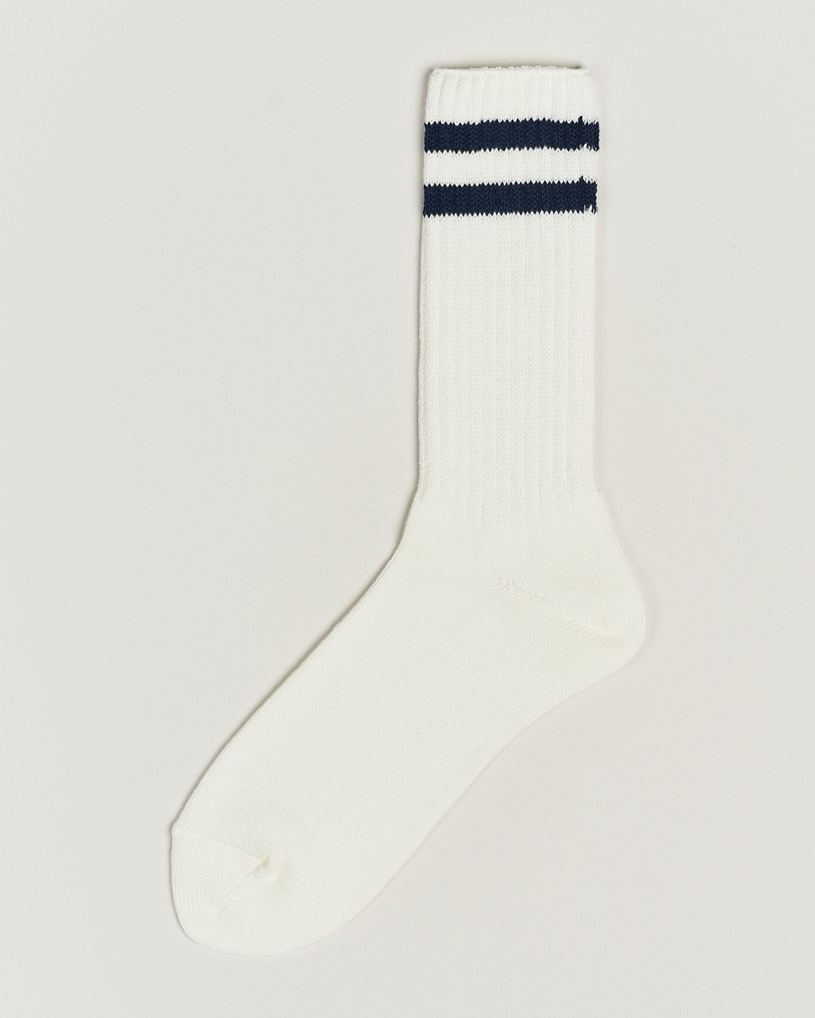 BEAMS PLUS BEAMS PLUSSchool Boy SocksWhite/Navy – Vit