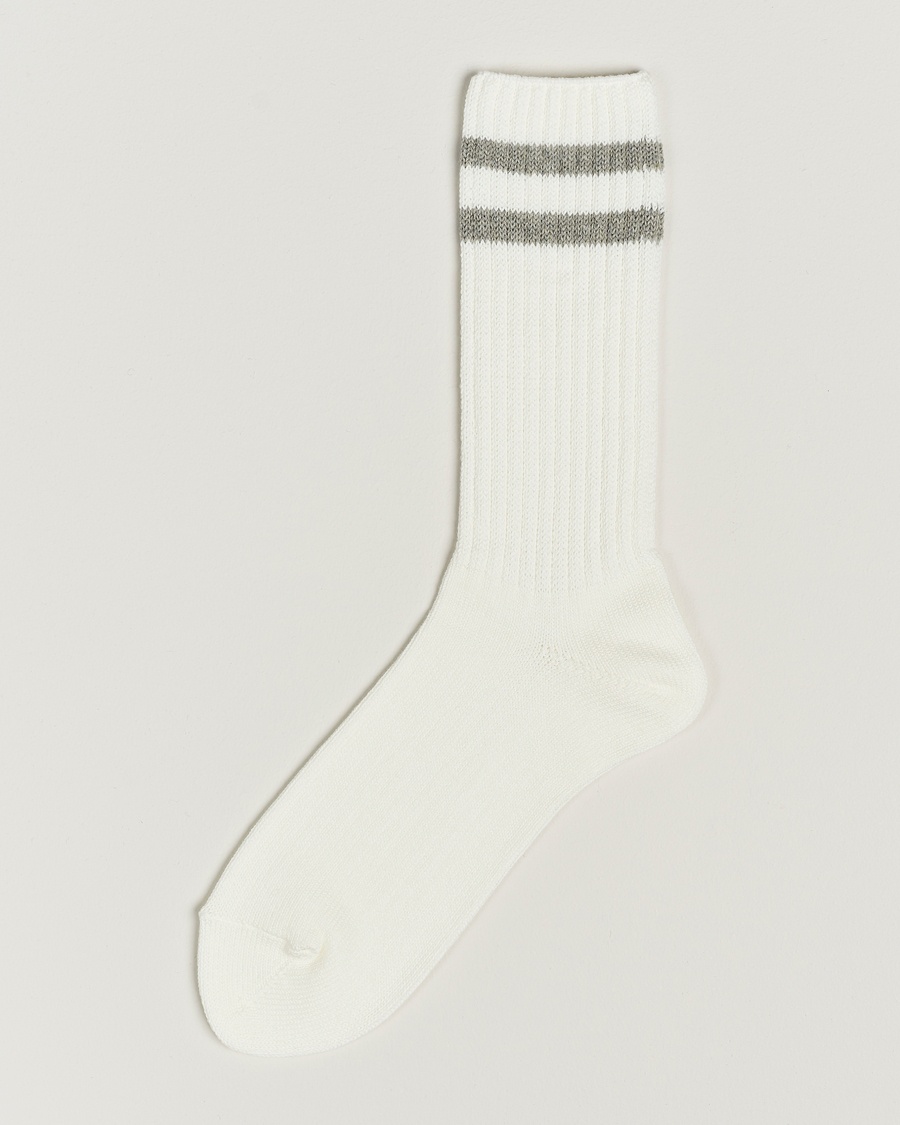BEAMS PLUS BEAMS PLUSSchool Boy SocksWhite/Grey – Vit