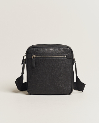 Herr | Canali | Canali | Grain Leather Shoulder Bag Black