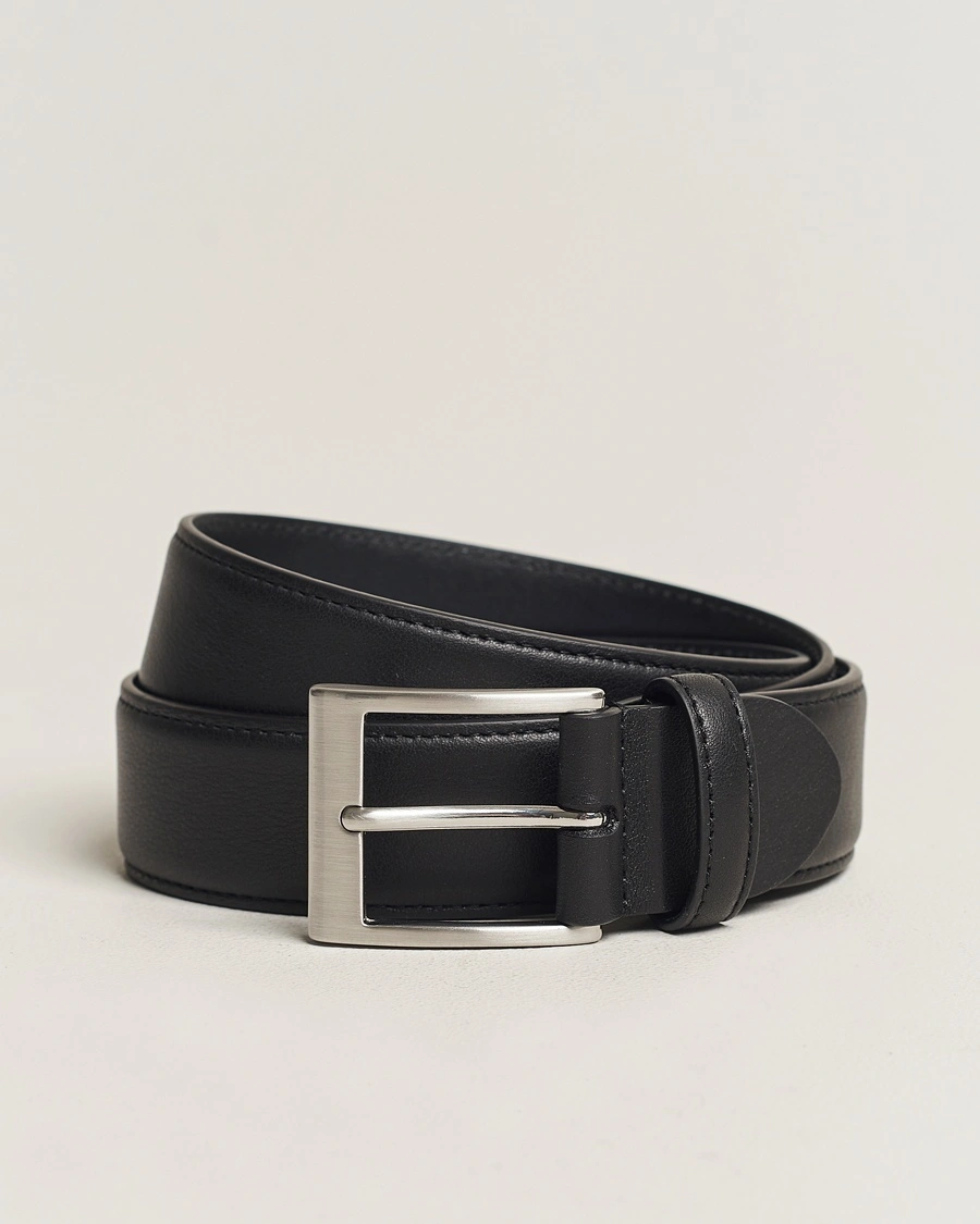 Herr | Bälten | Canali | Leather Belt Black Calf