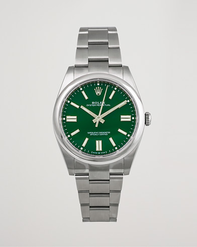 Begagnad | Pre-Owned & Vintage Watches | Rolex Pre-Owned | Oyster Perpetual 41 Green Steel