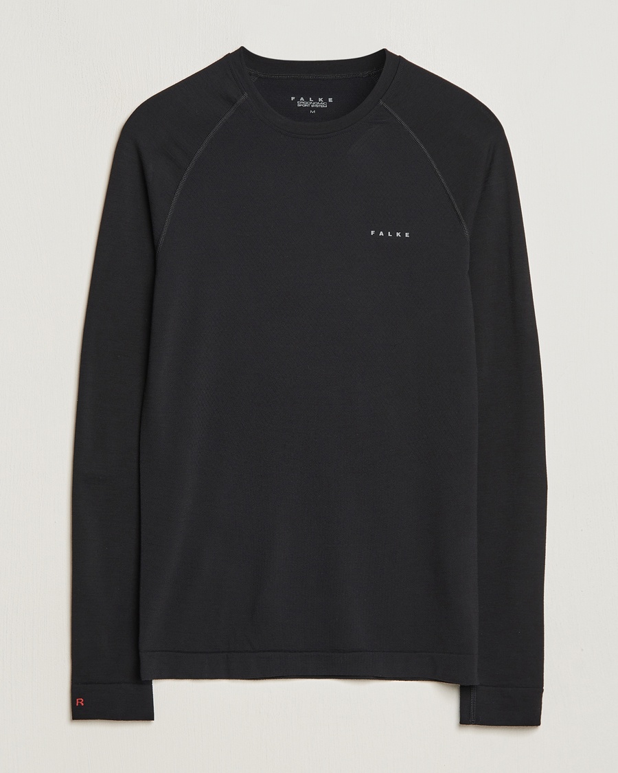 Herr | Underställ | Falke Sport | Long Sleeve Wool Tech Light Shirt Black