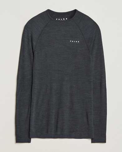 Herr | Underställ | Falke Sport | Falke Long Sleeve Wool Tech Shirt Black