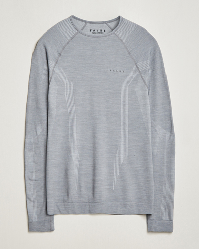 Herr | Underställ | Falke Sport | Falke Long Sleeve Wool Tech Shirt Grey Heather
