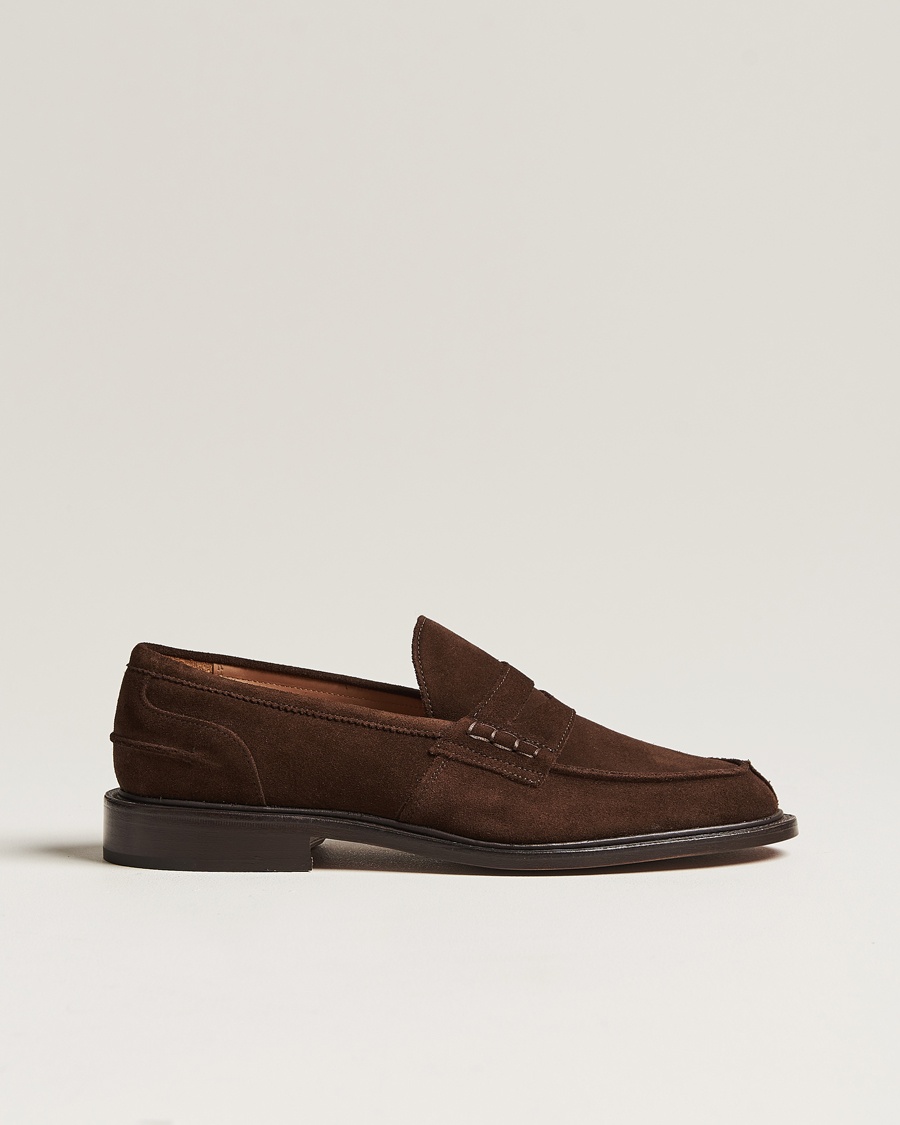 Tricker's James Penny Loafers Chocolate Suede