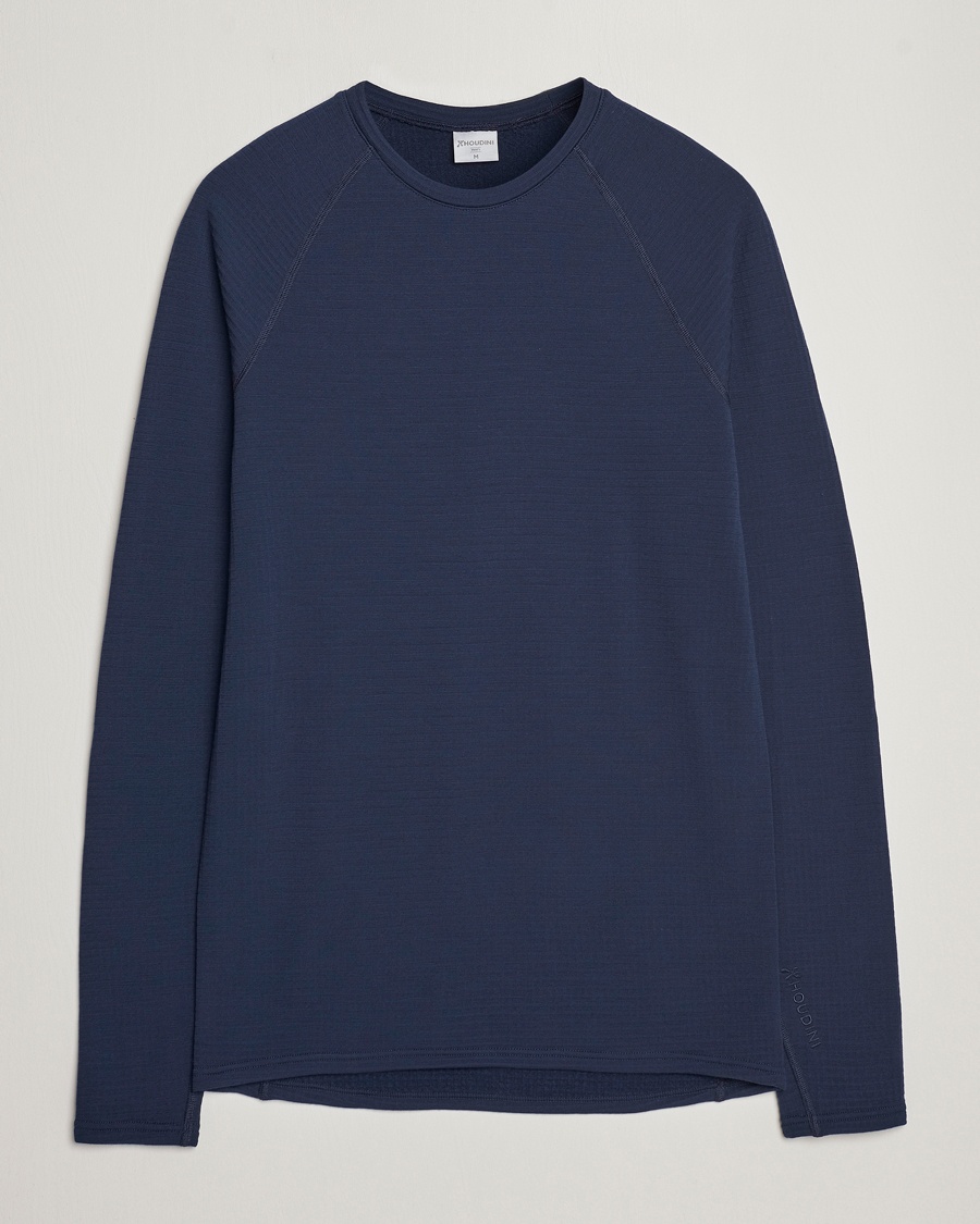 Herr | Stickade tröjor | Houdini | Desoli Merino Thermal Crew Blue Illusion