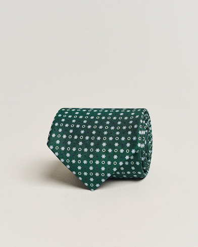 Herr |  | E. Marinella | 3-Fold Printed Silk Tie Dark Green
