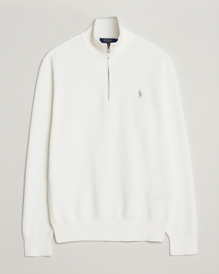 Polo Ralph Lauren Textured Half Zip Deckwash White – Vit