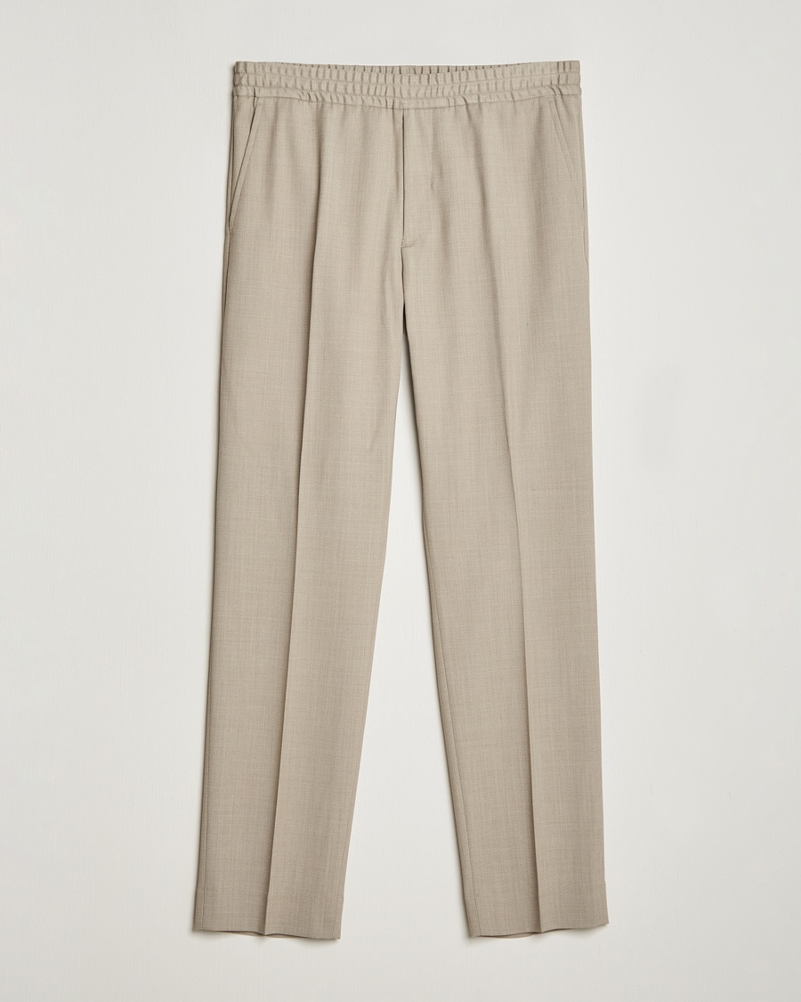  Relaxed Terry Wool Trousers Beige