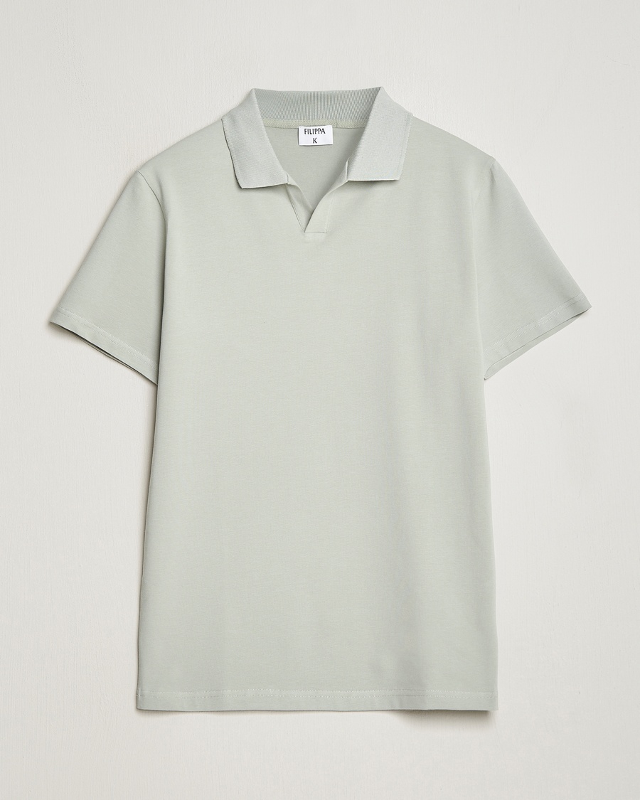 Herr | | Filippa K | Soft Lycra Polo T-Shirt Green Grey
