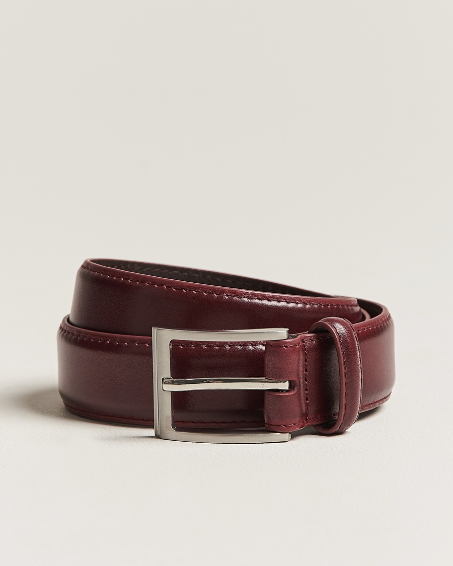 Loake Shoemakers Philip Leather Belt Burgundy – Röd