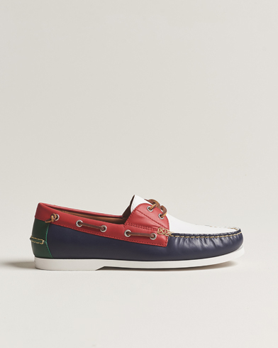 Herr | Seglarskor | Polo Ralph Lauren | Merton Leather Boat Shoe Red/White/Blue