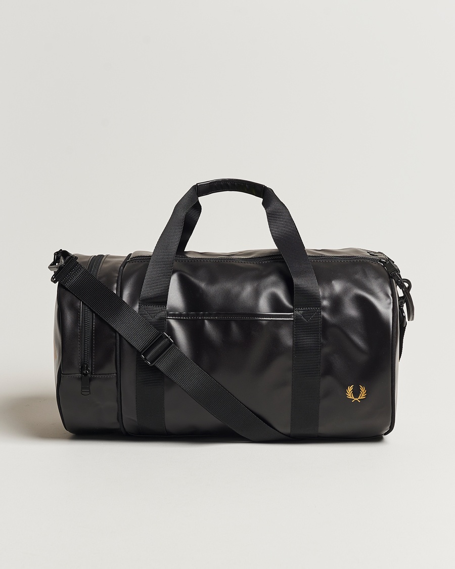 Herr | Weekendbags | Fred Perry | Tonal Classic Barrel Bag Black/Gold